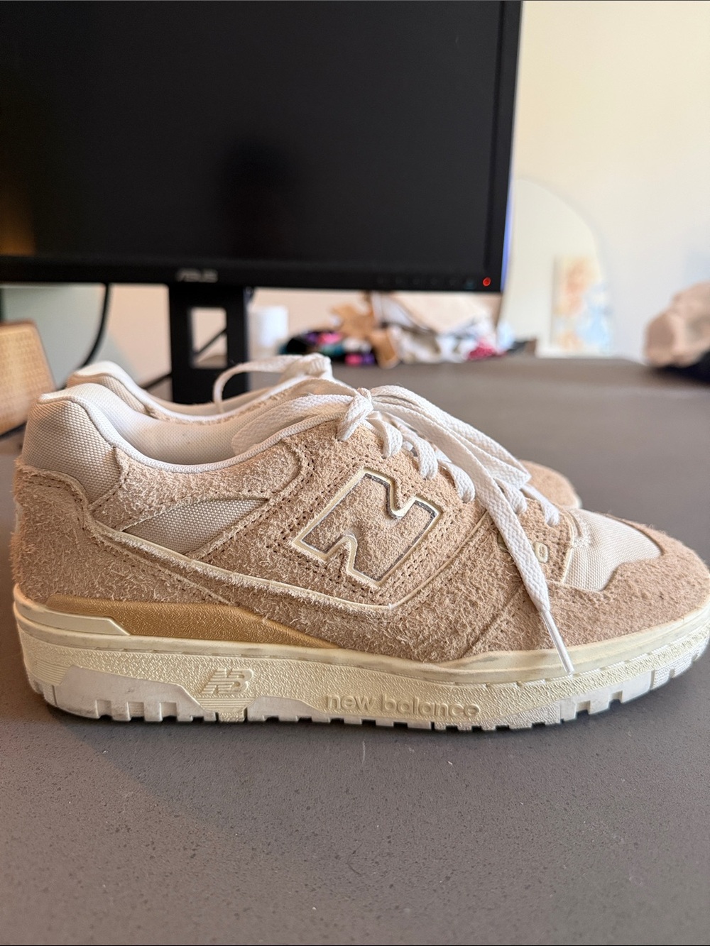 New Balance unisex Aime Leon Dore Cream Suede & Textile Sneakers